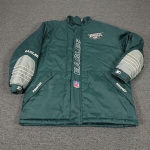 Vintage Philadelphia Eagles Jacket Mens Large Green NFL Football Starter 90s